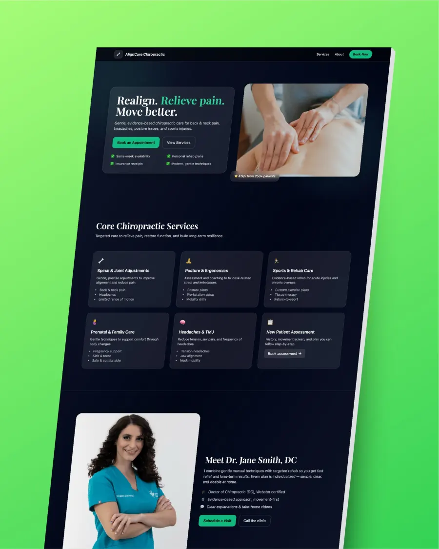 Responsive website for a consulting service
